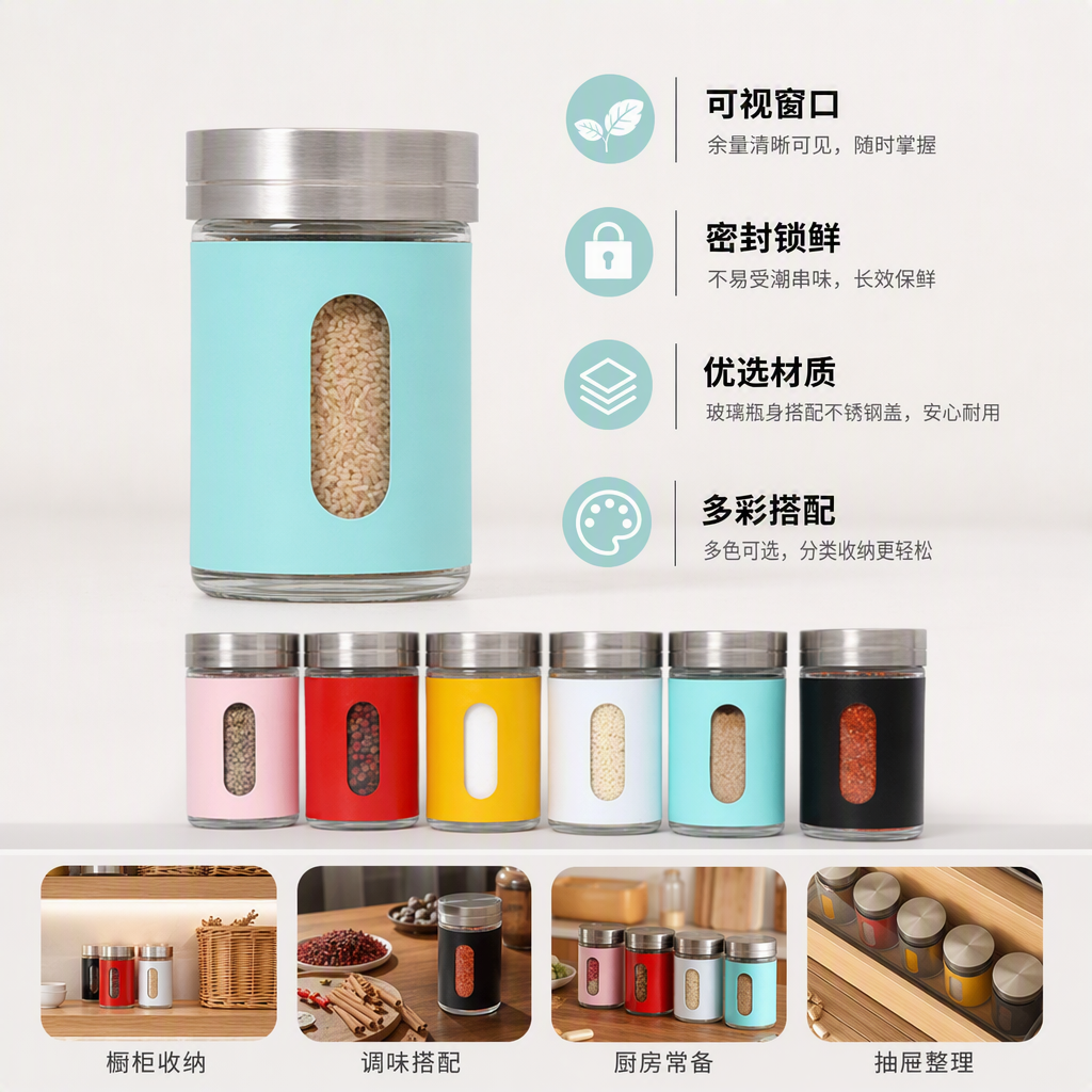 高端玻璃瓶包装环保耐用多用途家居收纳瓶装饰用品白底实物图