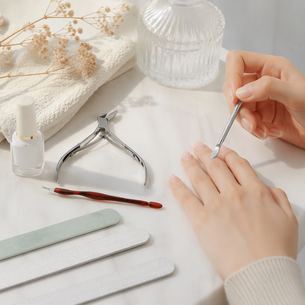 Multi-functional nail care set, dead skin shears, dead skin forks, steel pushers, nail files, softeners, beauty tools combination details Picture