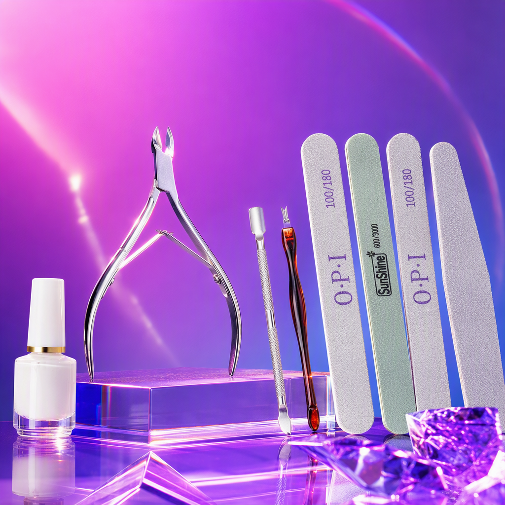 Multi-functional nail care set, dead skin shears, dead skin forks, steel pushers, nail files, softeners, beauty tools combination Specification image