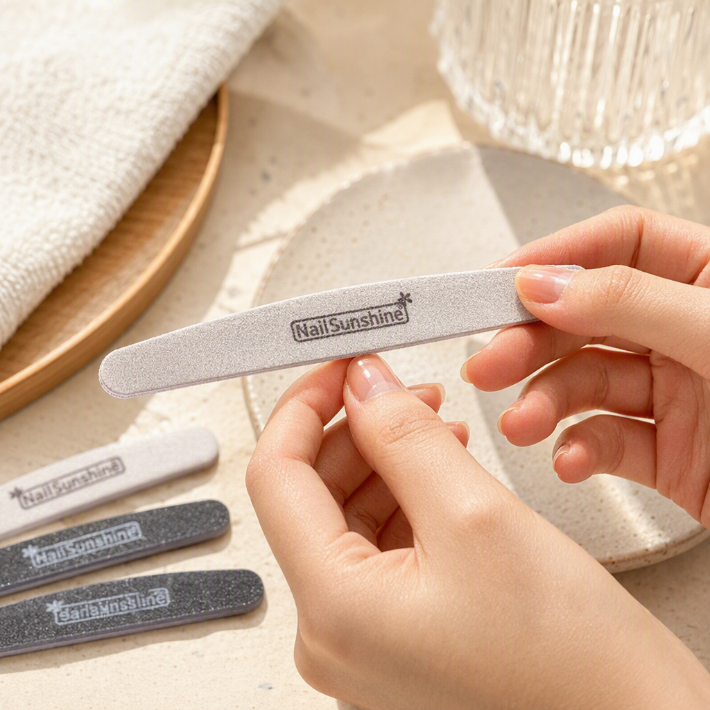 Professional nail care products, including grey nail files, fine sand, nail grinding tools, and nail styling and shaping supplies details Picture