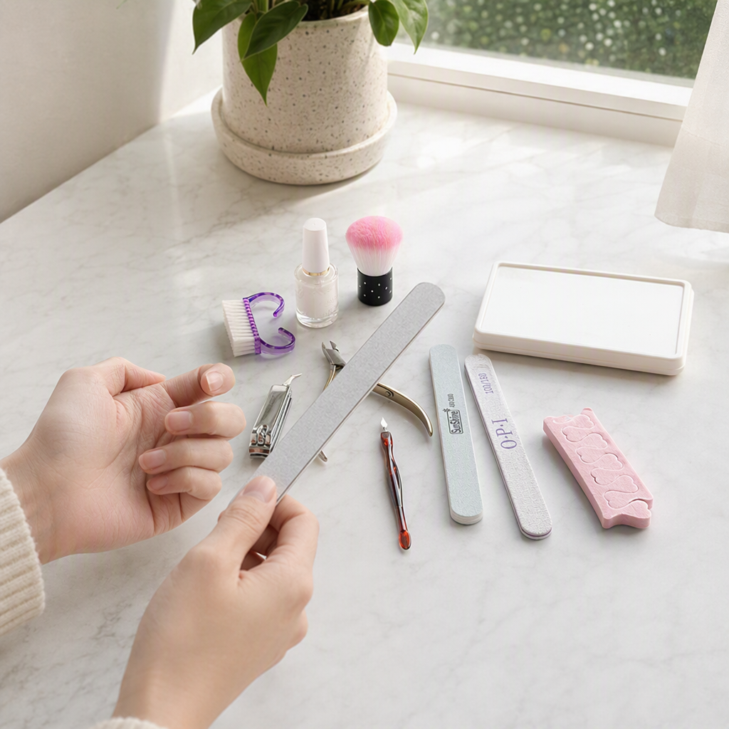 Professional nail care tool set of 12 pieces, multi-functional nail and hand care products, portable storage details Picture