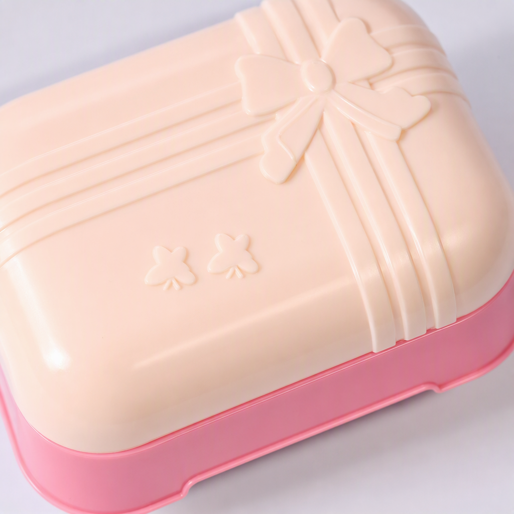 Pink covered hand soap box, simple and creative home bathroom toiletries storage container, waterproof and moisture-proof, practical and decorative Application Scenario
