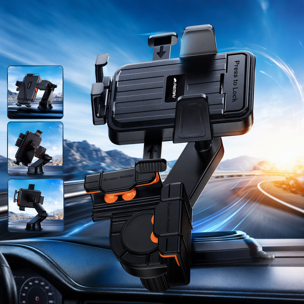 The multi-functional black car stand for car navigation and mobile phone stands is universal, convenient to install, stable and durable