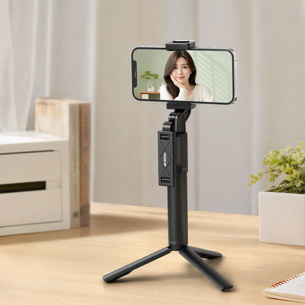 Fashionable black packaging box, portable selfie stick, multi-functional phone stand, photography wonder, trendy must-have details Picture