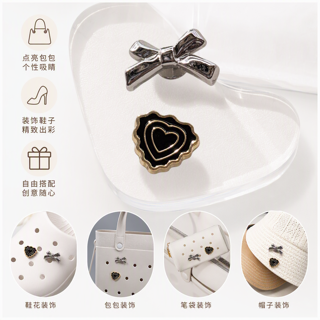 Silver bow decorative accessories, fashionable and versatile handcrafted hair accessories, jewelry accessories, women's gift decorations