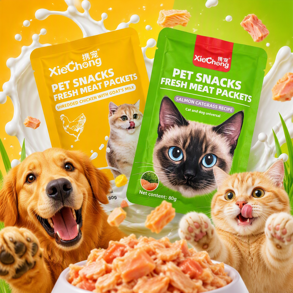 Wholesale cat food, chicken, goat milk, fresh meat, salmon, cat grass formula packs, wet food, cat snacks, cat hydrating mixed food, cat canned food 80g, cat strips, pet food Specification image