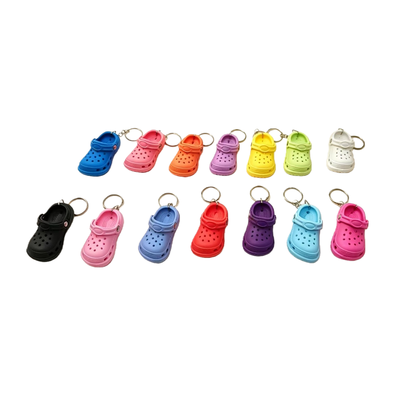 Colorful crocs shaped keychains, cute and creative pendants, fashionable and individual key chains, gift accessories, keychains, keychains, doll pendants, light bear pendants, mirror keychains, sand mirror keychains Item Picture