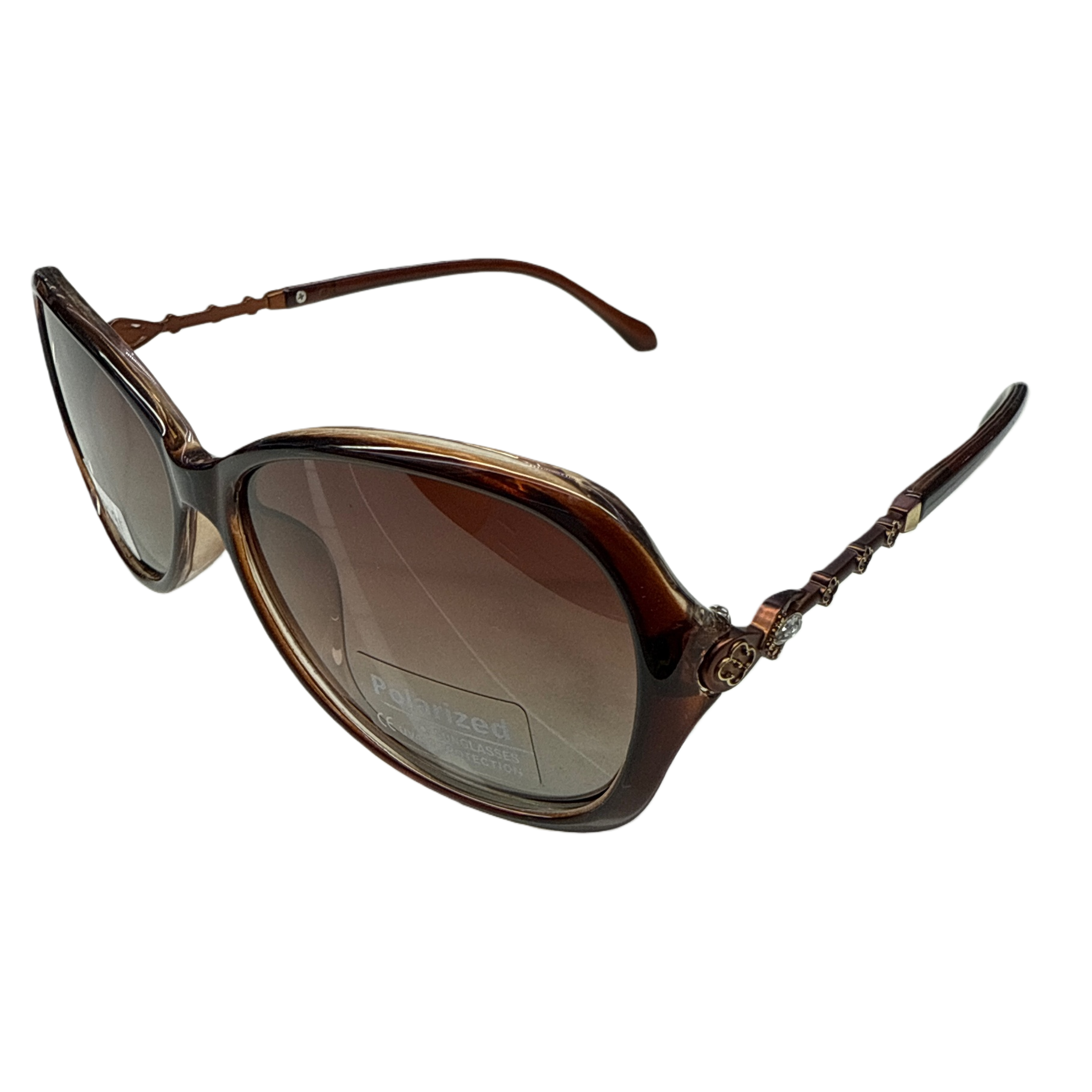 Fashionable and retro brown tortoiseshell pattern polarized sunglasses, unisex UV protection sunglasses, a trendy style Item Picture