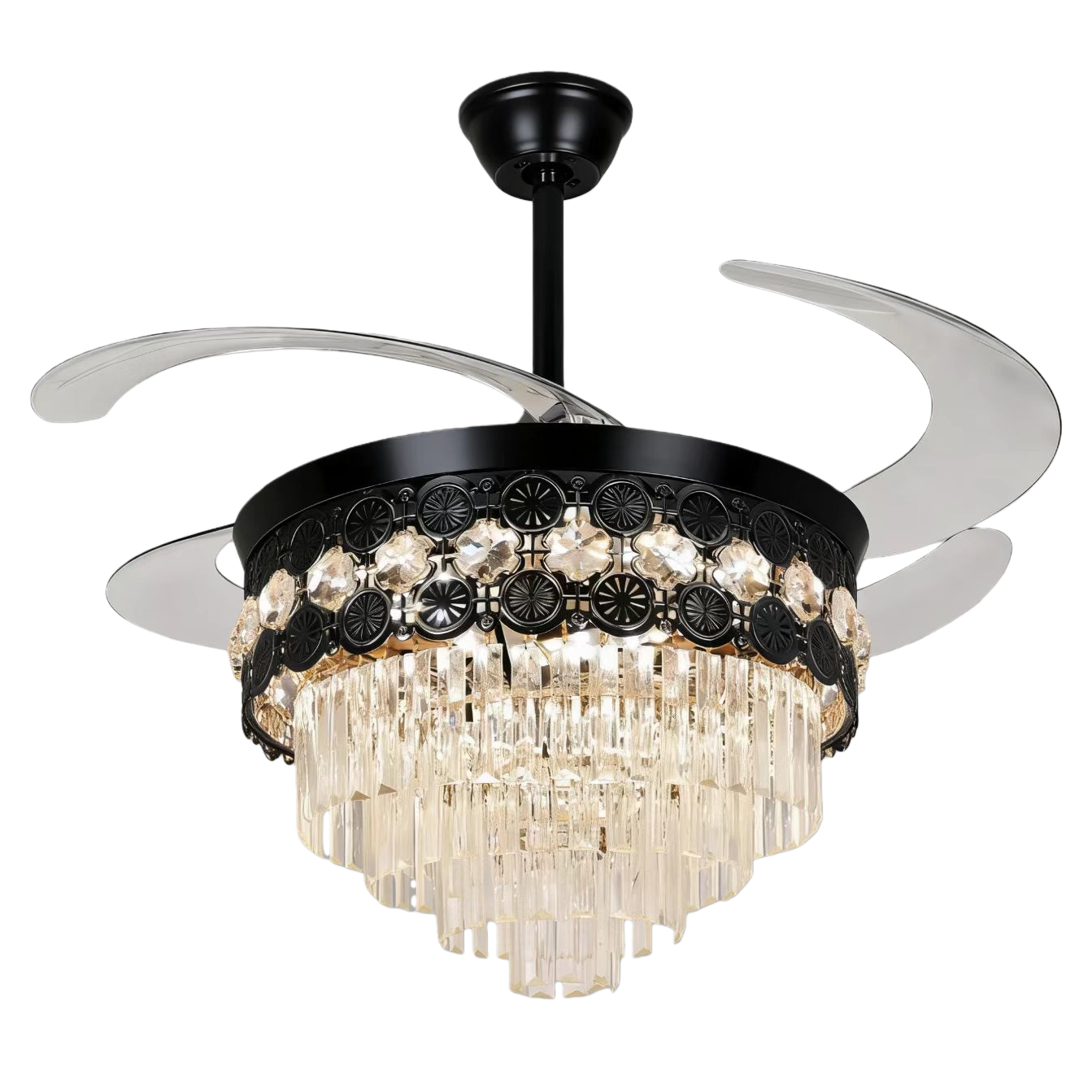 Modern and simple fan lamps, ceiling lighting fixtures, living room and bedroom lighting, energy-saving and quiet design