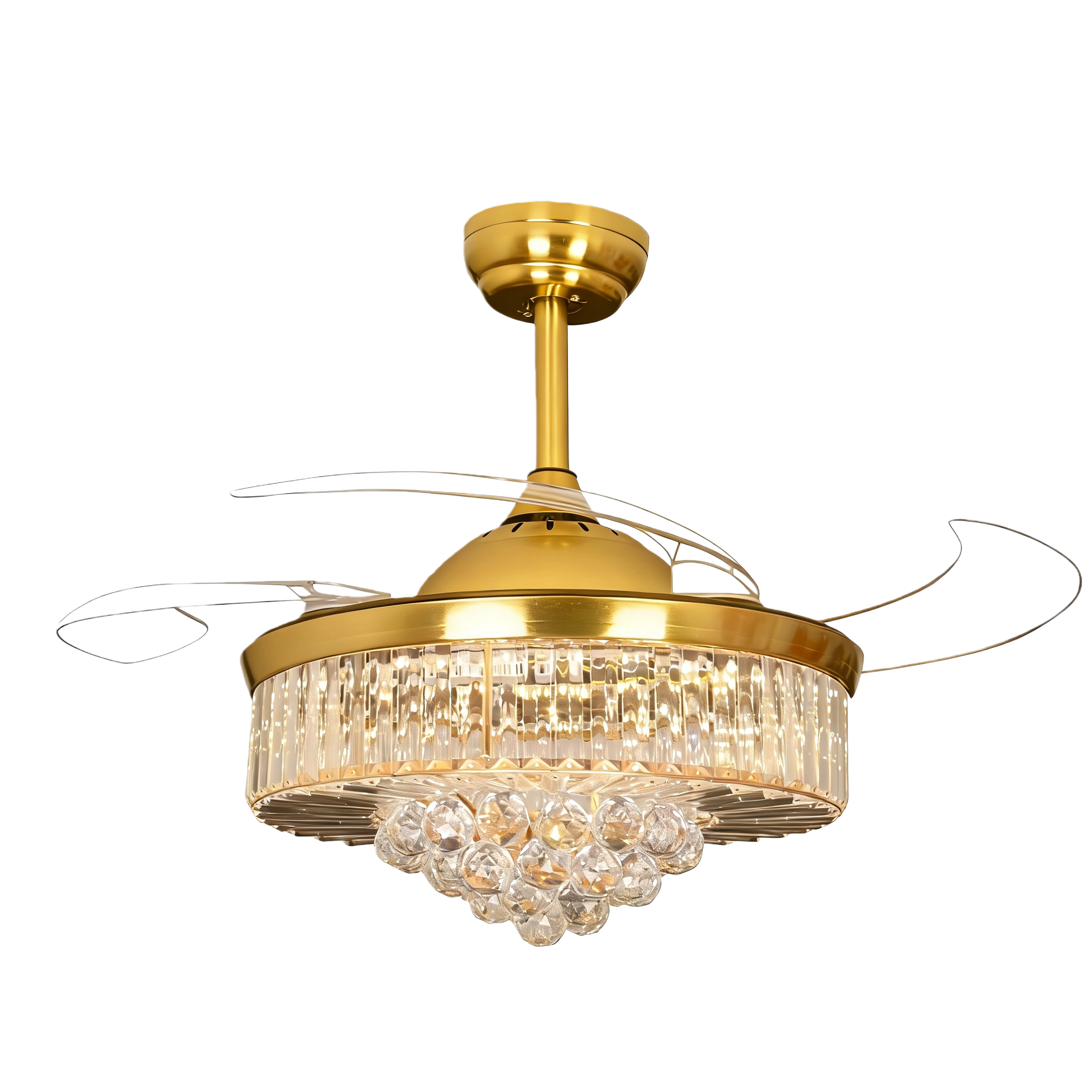 The multi-functional silent and energy-saving ceiling fan is suitable for home use in summer, providing cool air circulation for two seasons. It features a simple style Item Picture
