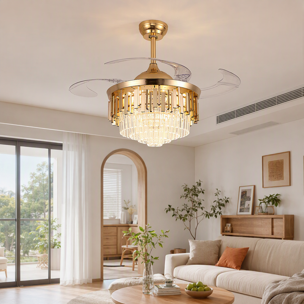 The multi-functional household ceiling fan is cool in summer and warm in winter, quiet and energy-saving. It is a high-quality silent fan for two seasons Item Picture