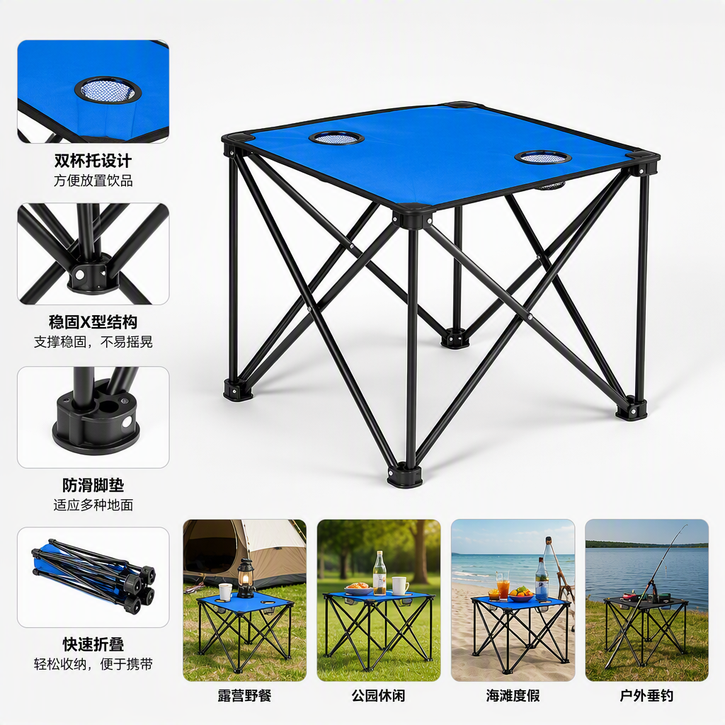 The multi-functional folding table is a simple home and office dining table, portable and convenient. It is a multi-purpose furniture with easy storage Application Scenario