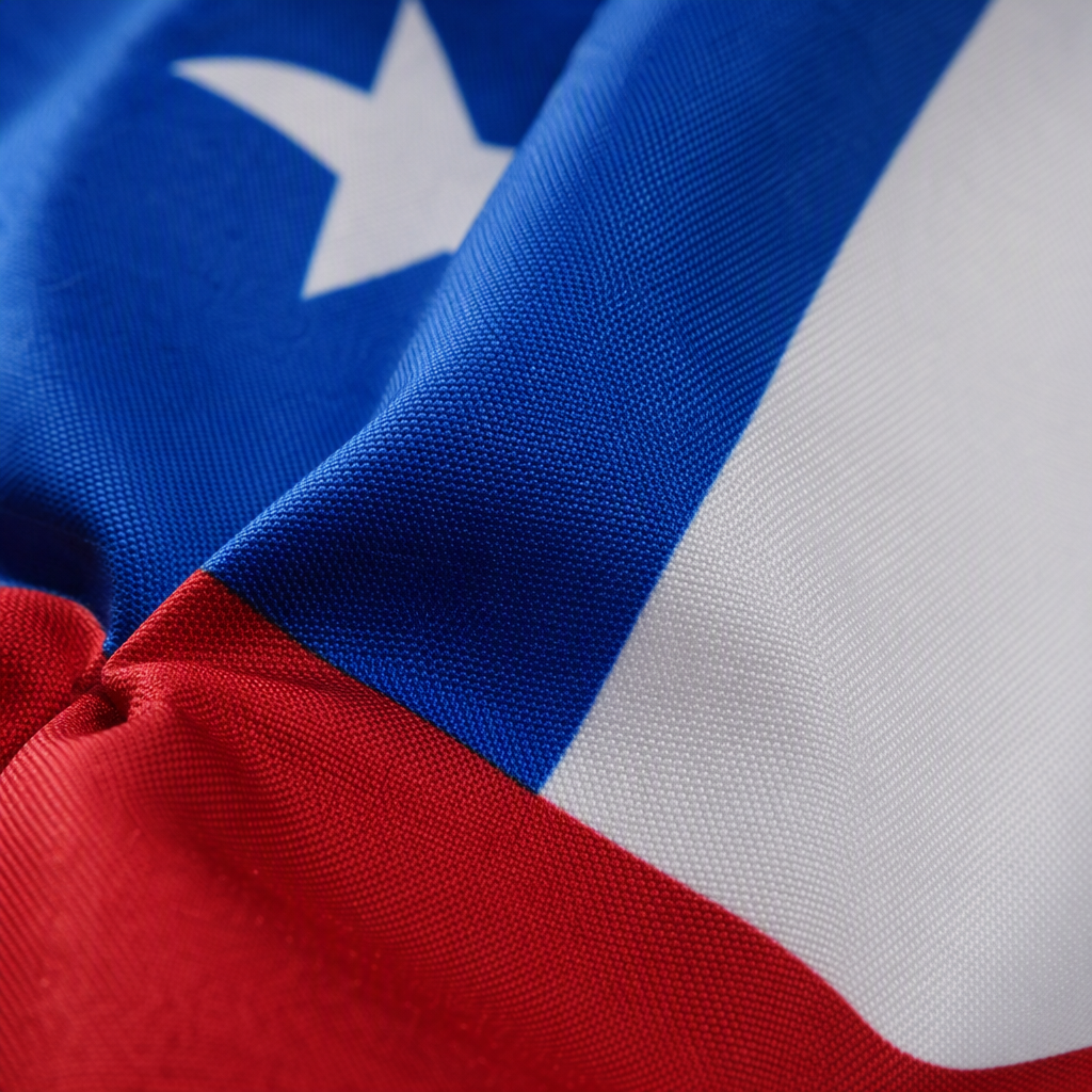 A three-color national flag with two white five-pointed stars and a small square scarf Application Scenario