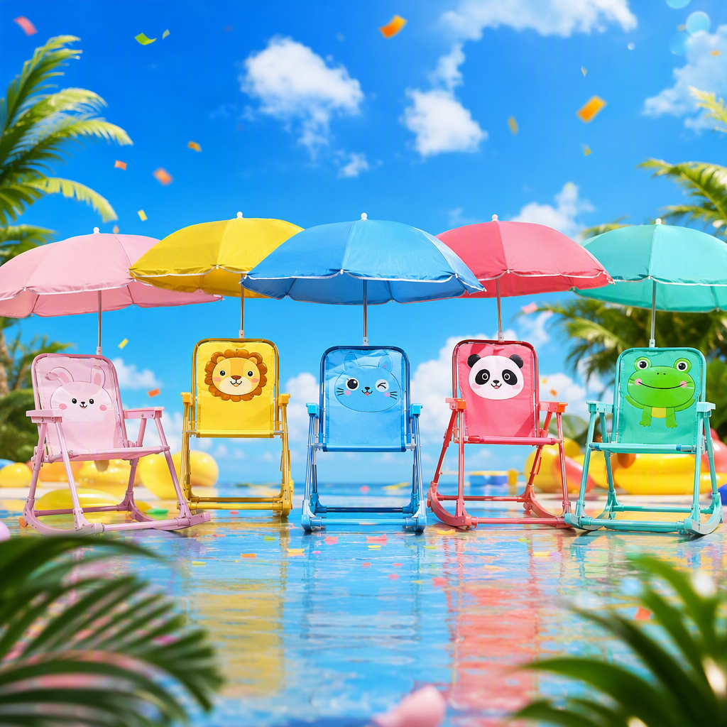 The multi-functional leisure beach chair is an outdoor folding portable leisure furniture, a must-have for sunny and seaside leisure details Picture