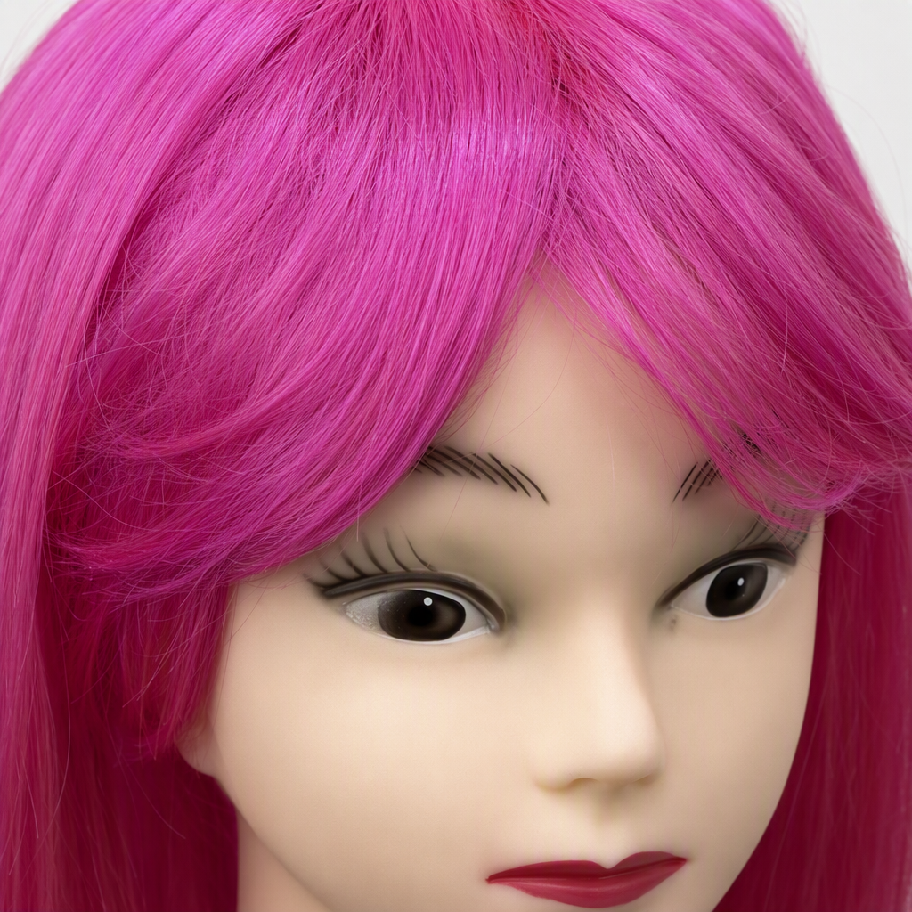 Pink wig models, adult hairstyle display, model shooting props, hairstyle styling practice supplies, hairdressing teaching accessories Application Scenario