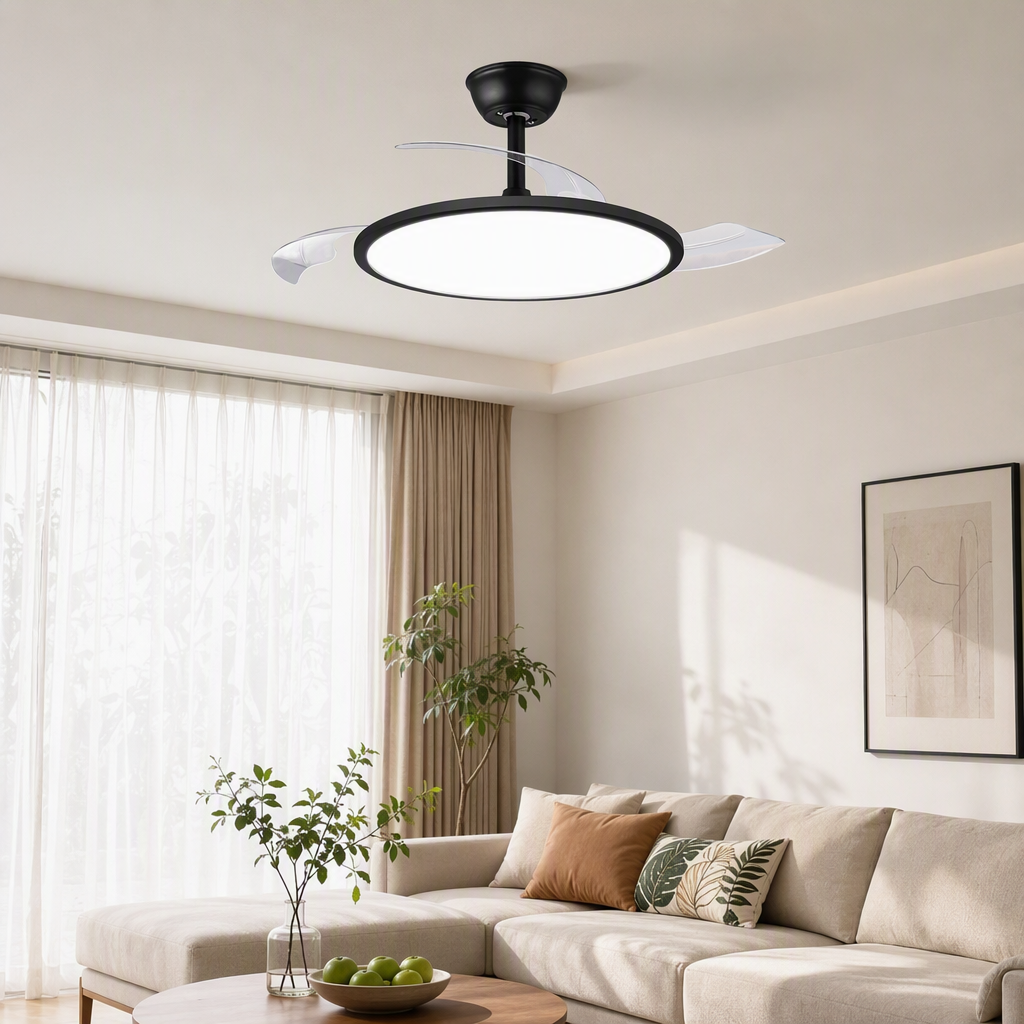 Two-season multi-functional ceiling fan with silent remote control for home air circulation, suitable for both summer and autumn, energy-saving and noise-reducing Specification image