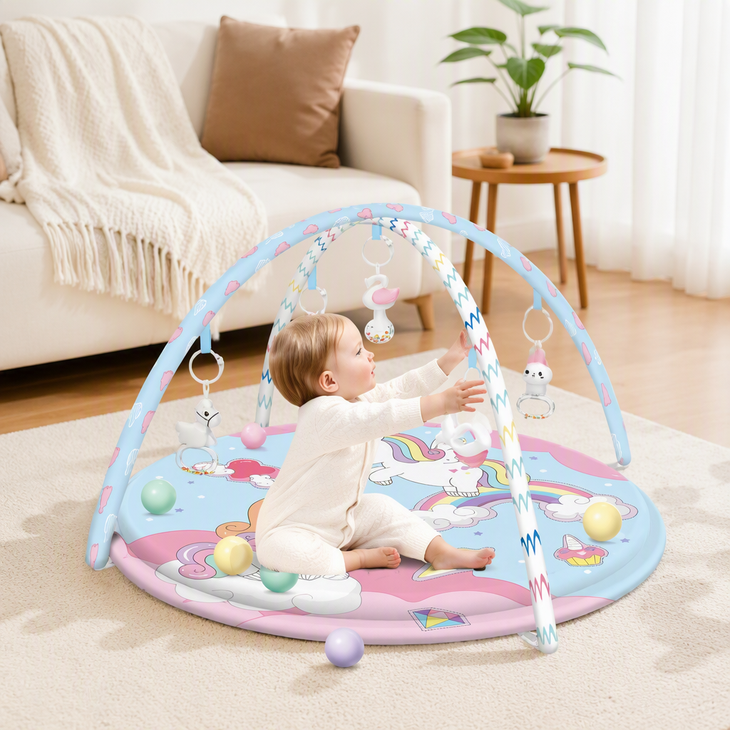 Color unicornio patrón baby fitness rack trepadora multifunción early learning toy baby crawl rack para niños puzzle juego estante details Picture