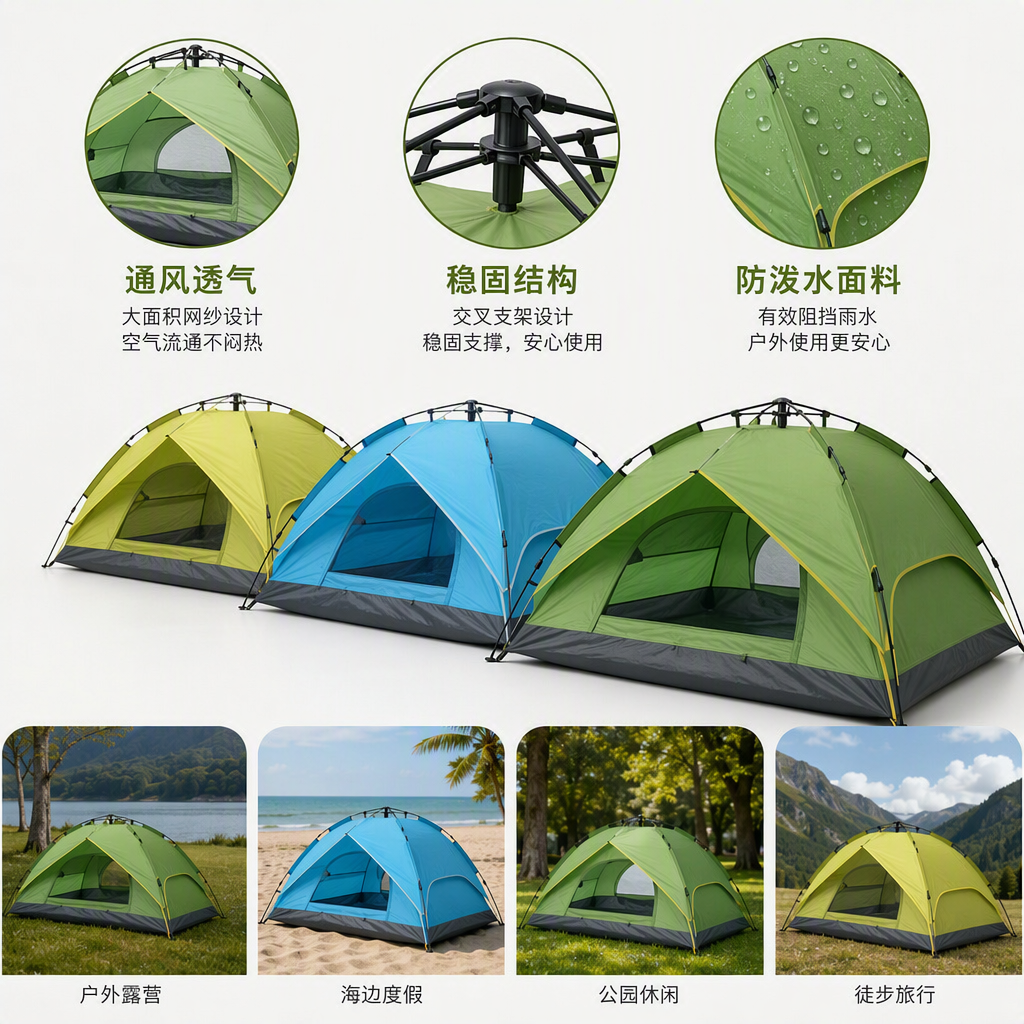 The multi-functional mountain camping tent canopy outdoor sunshade and rainproof tent accessory set is lightweight and durable Specification image