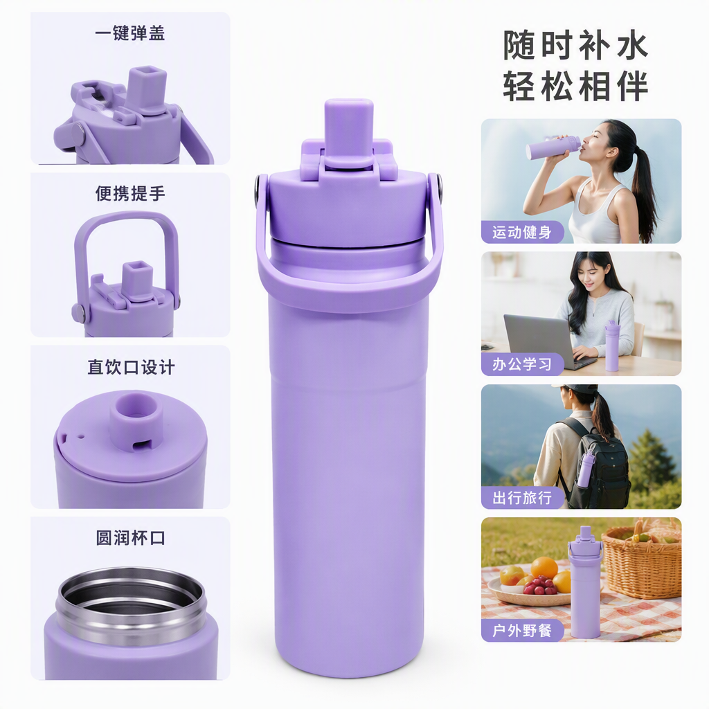 Taza de agua portátil colorida a prueba de fugas resistente a las caídas deportes estudiantiles al aire libre llevar tazas de té tazas portátiles creativas