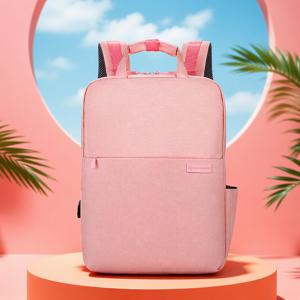 Fashionable and versatile pink backpack for women, Korean version casual student hand-held large-capacity trendy travel bag for women Specification image
