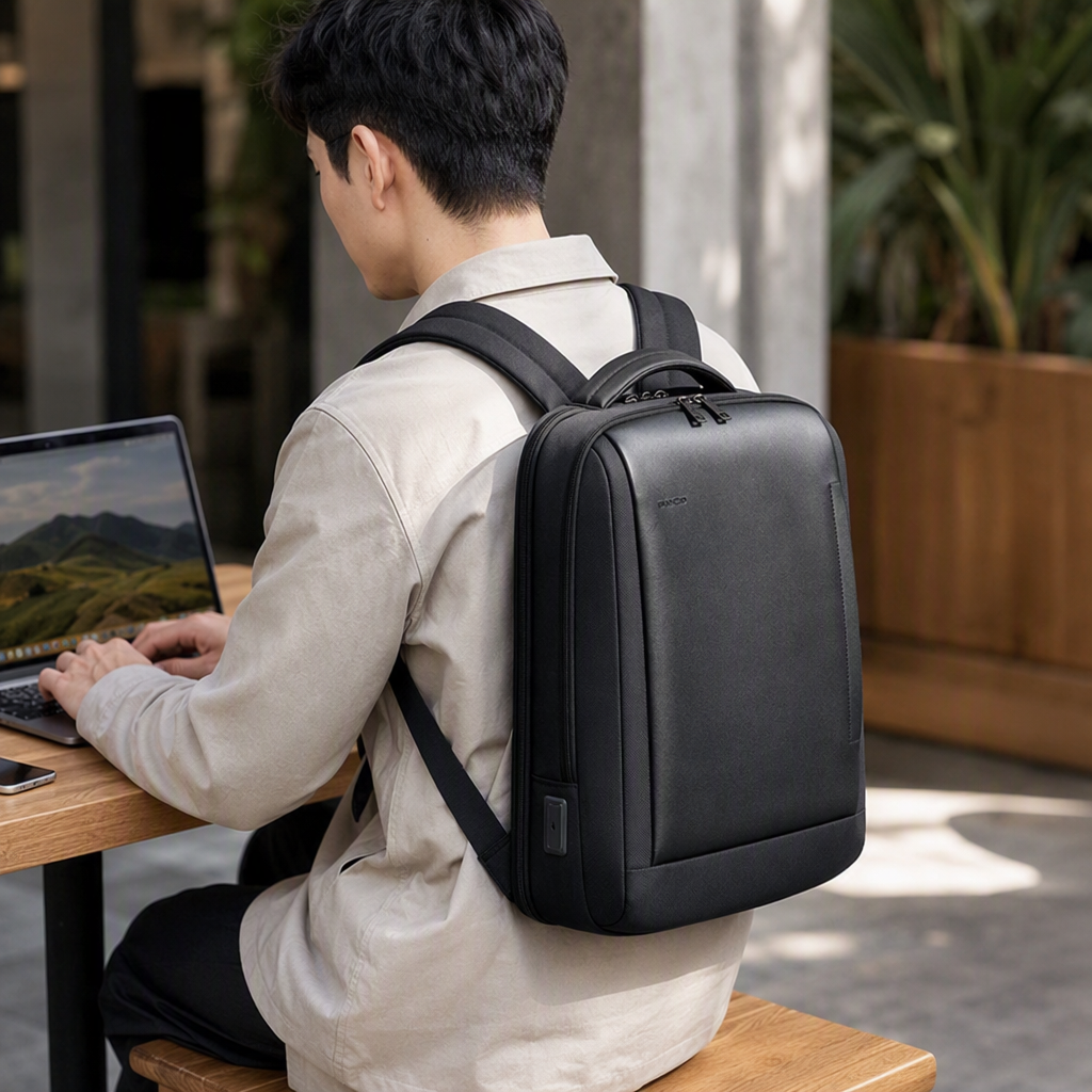 Fashionable and versatile large-capacity backpack for men and women, casual travel, students, black backpacks, trendy styles details Picture