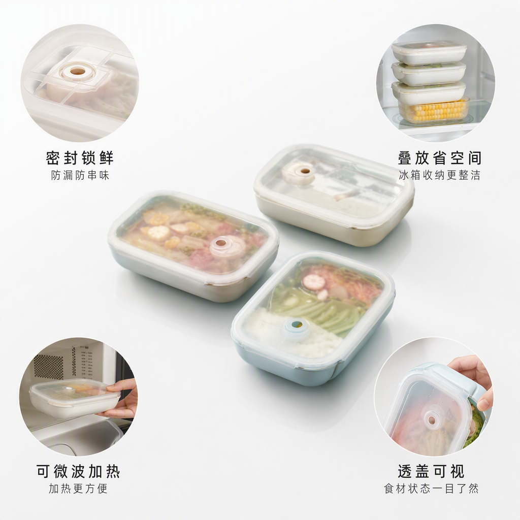 Creative color cartoon pattern portable lunch box, children and students' bento box, cute plastic tableware storage box