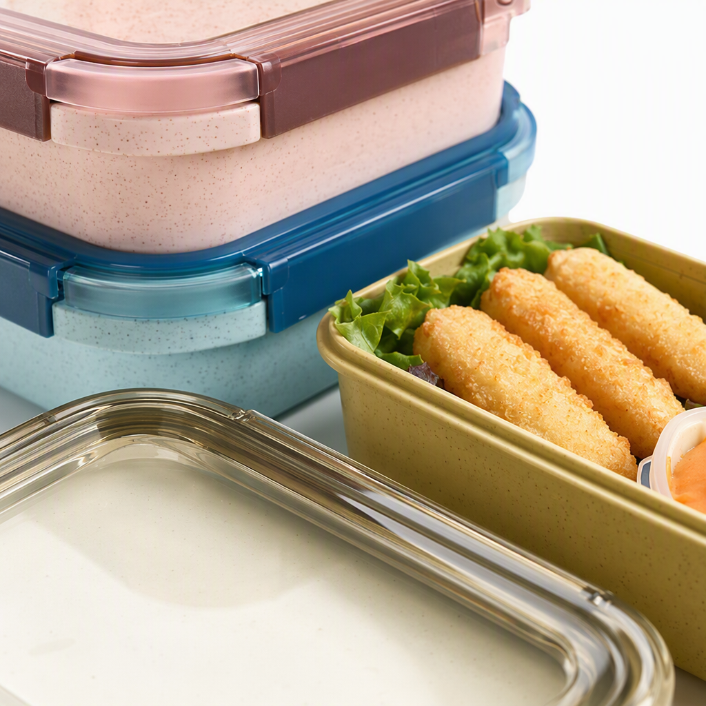 Colorful and creative portable lunch box for students and children, cartoon sealed storage box with compartments, lunch box, plastic Application Scenario