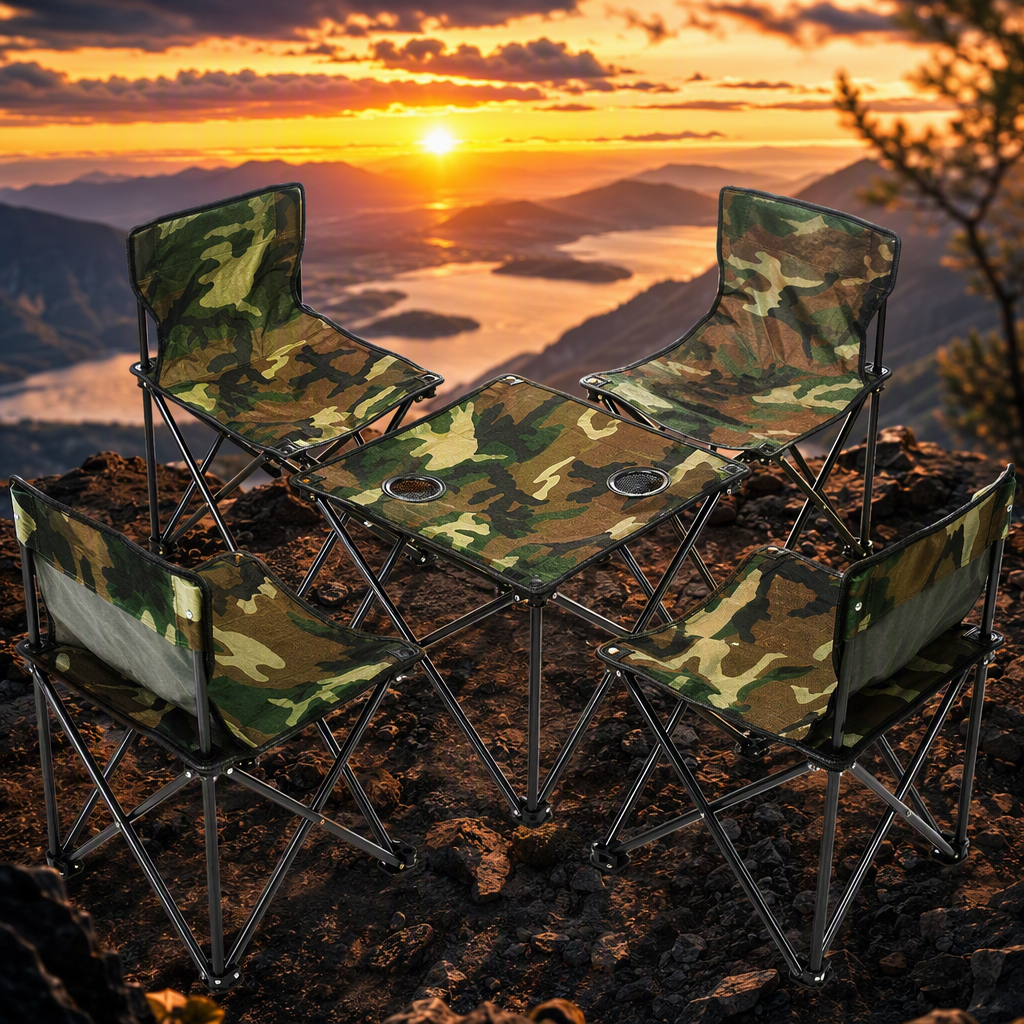 Multi-functional outdoor folding table and chair, leisure home decoration building materials, outdoor leisure furniture, portable, convenient and durable combination set