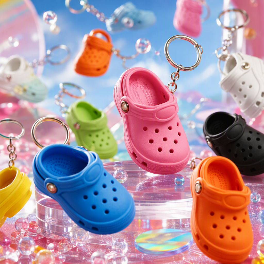 Colorful crocs shaped keychains, cute and creative pendants, fashionable and individual key chains, gift accessories, keychains, keychains, doll pendants, light bear pendants, mirror keychains, sand mirror keychains Specification image