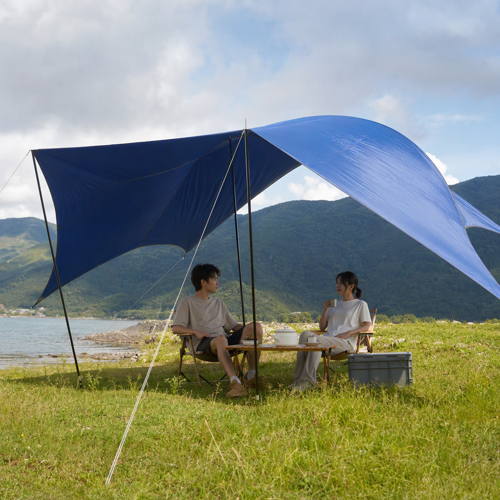 Multi-functional mountain camping canopy tent accessories, outdoor camping supplies, windproof and rainproof, portable and easy to set up Application Scenario