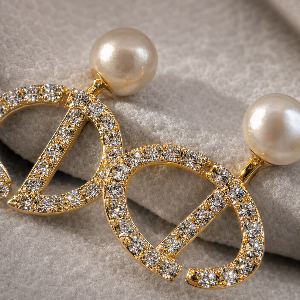 White jewelry box pearl and diamond earrings are fashionable, elegant and exquisite gift jewelry accessories Application Scenario