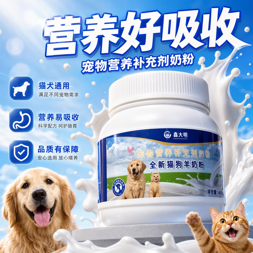 Suplementos nutricionales para mascotas leche de cabra polvo botella blanca salud pet refuerzo inmunológico suplemento nutritivo especial para mascotas Specification image