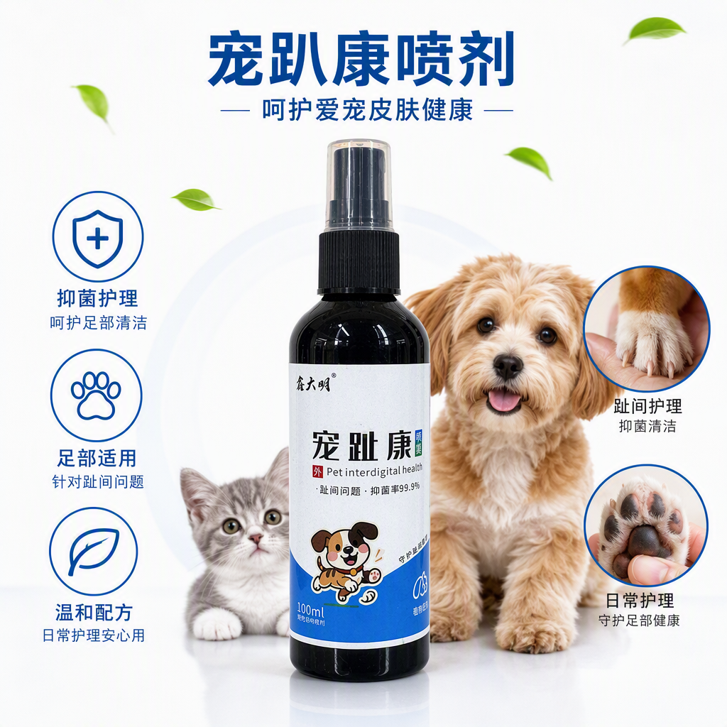 Mascotas cachorros interdedo cuidado bacteriostatic limpieza diaria adaptación sprays
