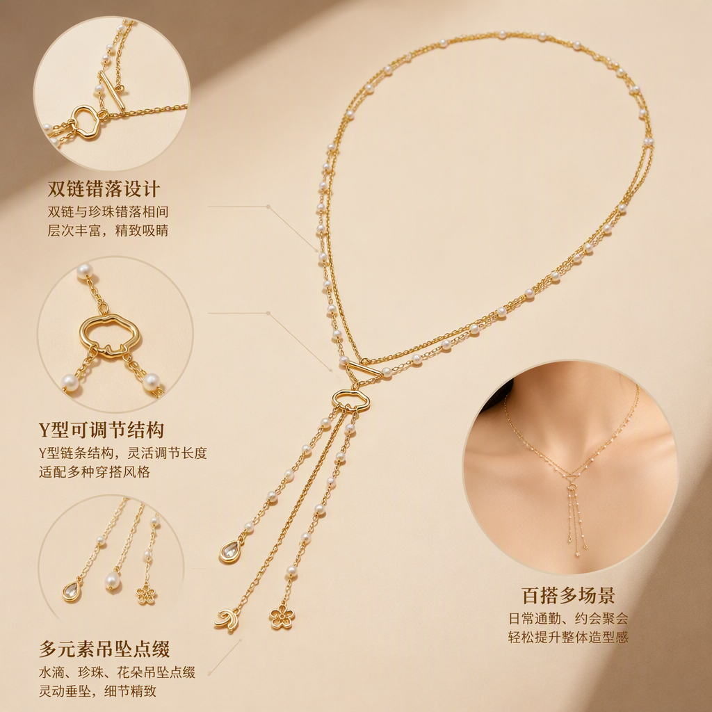 Moda simple collar de metal mujer multi-moda collar personalidad accesorios regalar estilo elegante Specification image