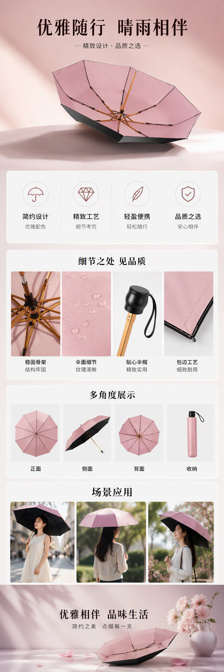 多功能防风遮阳雨伞轻便耐用防雨防晒晴雨两用伞男女通用详情1