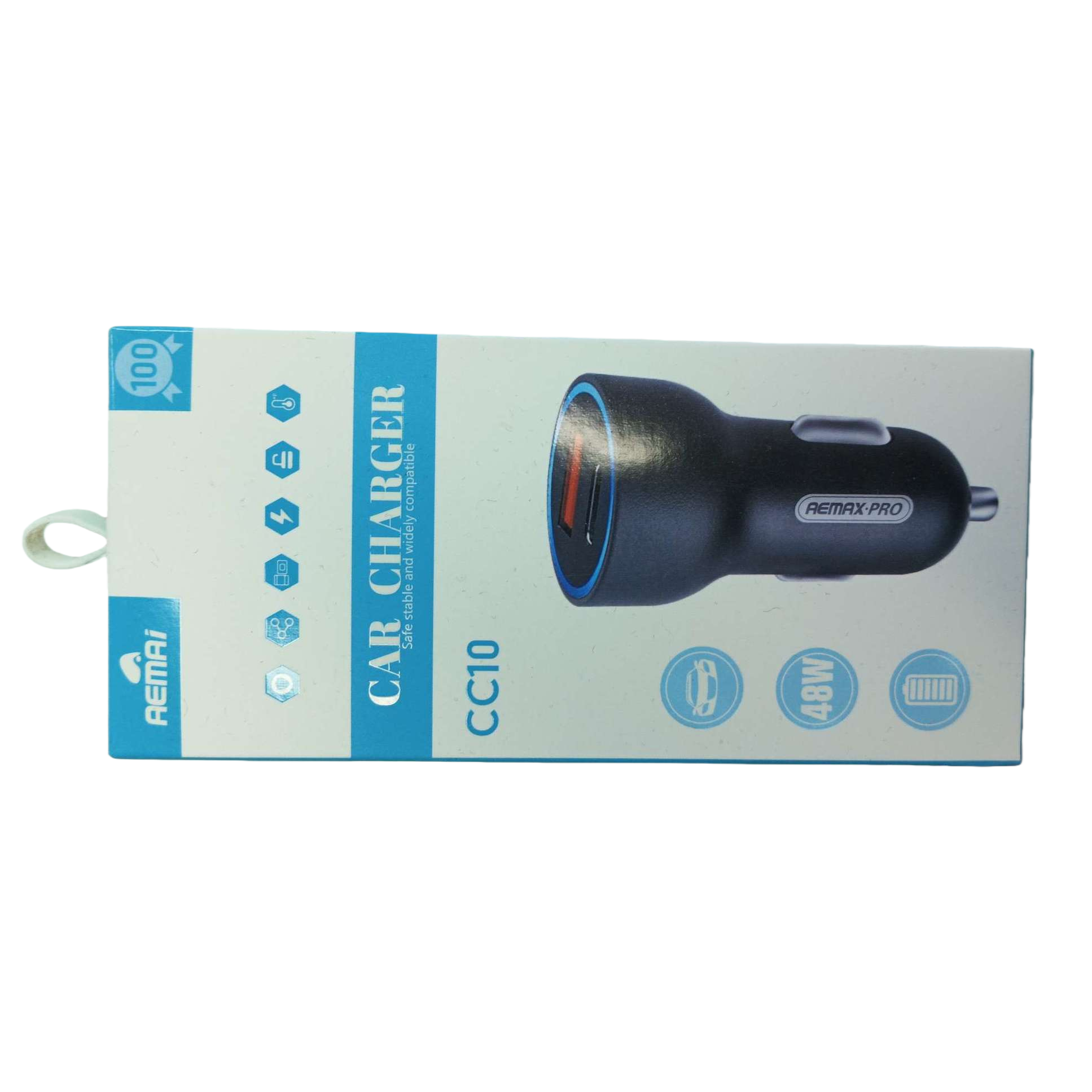 The multi-functional black car charger is suitable for fast charging of mobile phones, tablets and car cigarette lighters. It can be used for two purposes at once Item Picture