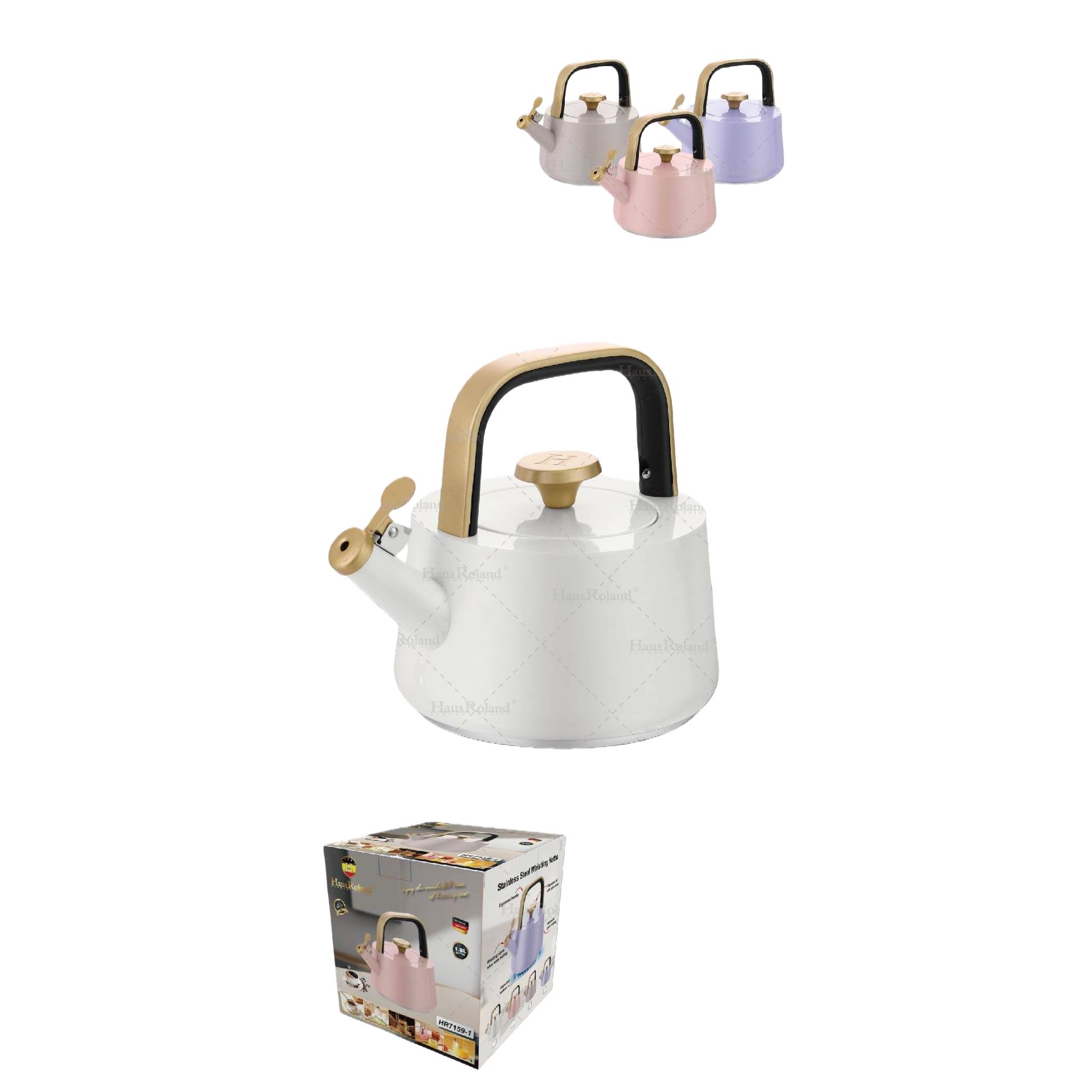 HR7159-1 HausRoland 1.8L acero inoxidable tintun hervidor de agua caliente hervidor de gran capacidad hervidor de inducción de gas hervidor de cocina de uso general home kitchen kettle Item Picture