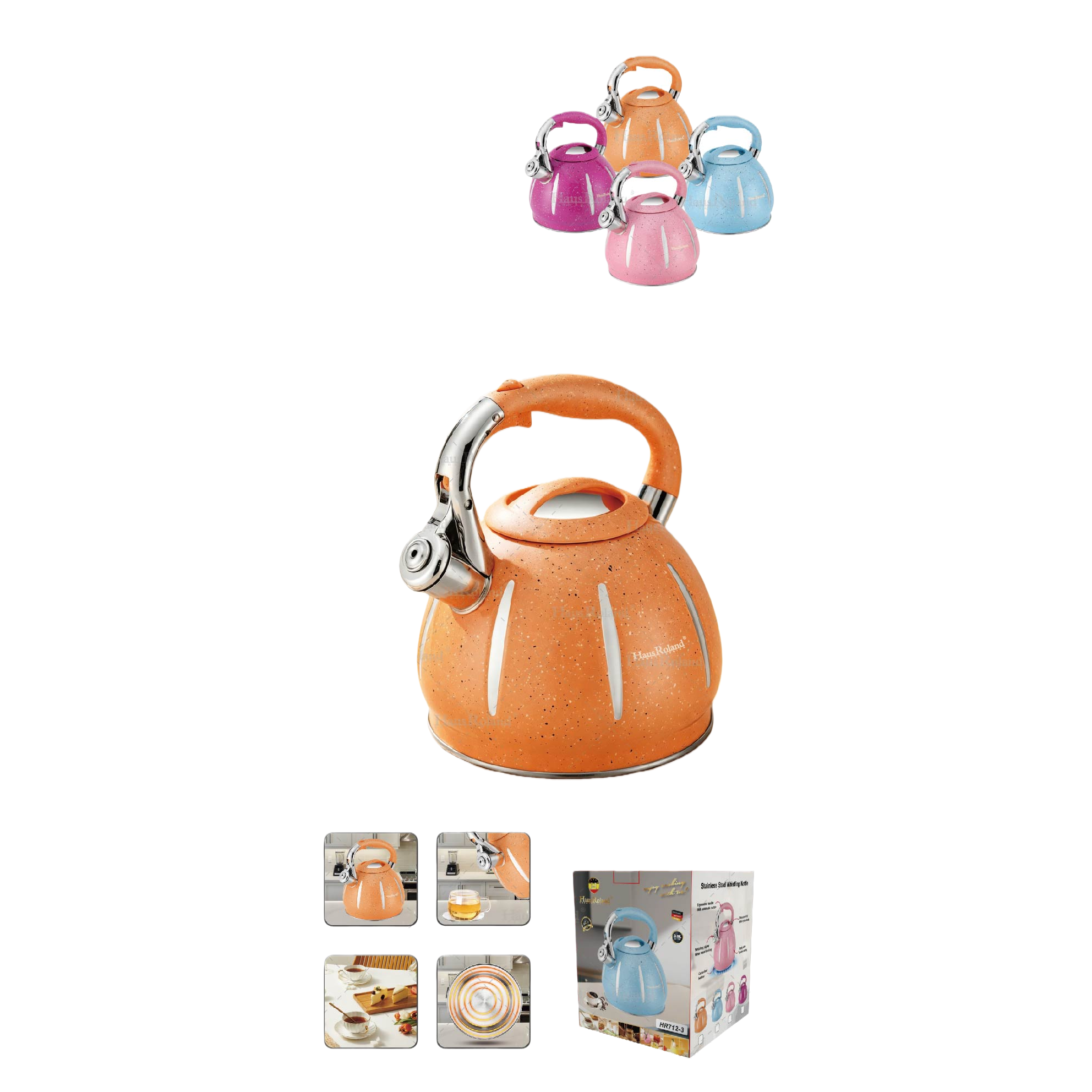 HR712-3HausRoland3L acero inoxidable tinte sonido hervidor de agua caliente hervidor de gran capacidad hervidor de inducción de gas hervidor de cocina de uso general para el hogar
