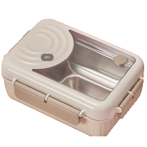 Multi-layer portable lunch box, large-capacity insulated lunch box, beige simple student and office tableware storage box Item Picture