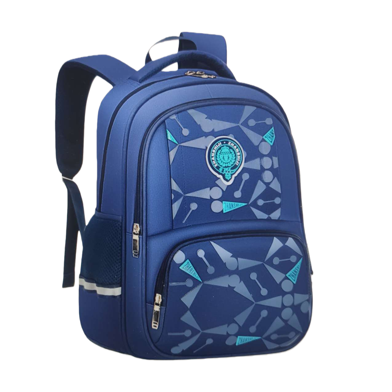 Student casual backpack, large-capacity waterproof blue campus bag, unisex trendy style Item Picture