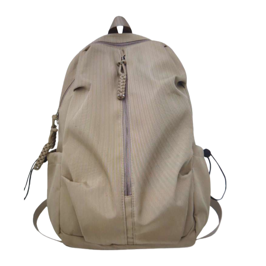 Moda versátil beige mochila mochila casual de gran capacidad bolsa de estudiante tendencia estilo simple bolsa de mujer Item Picture