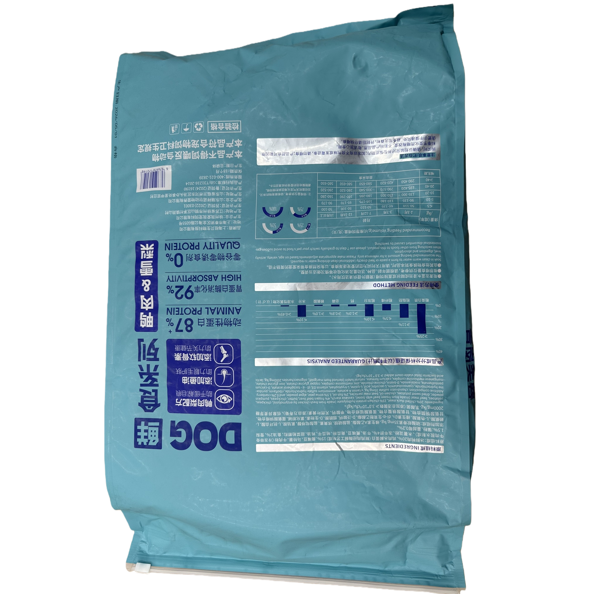 High-quality pet dog food packaging bags, durable, moisture-proof and portable blue pet supplies storage bags Item Picture