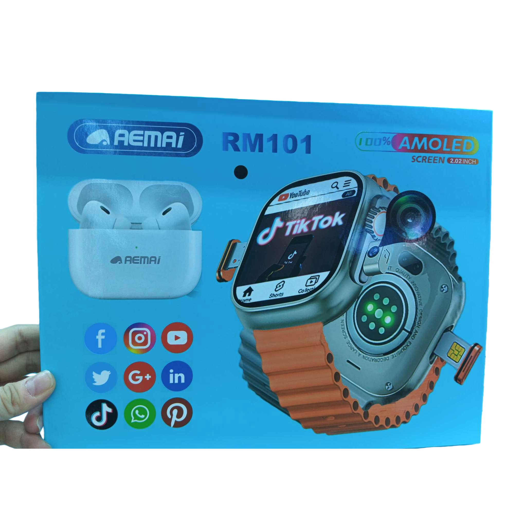 AEMAI's new Bluetooth smartwatch set, featuring Bluetooth headphones and 7 watch straps Item Picture