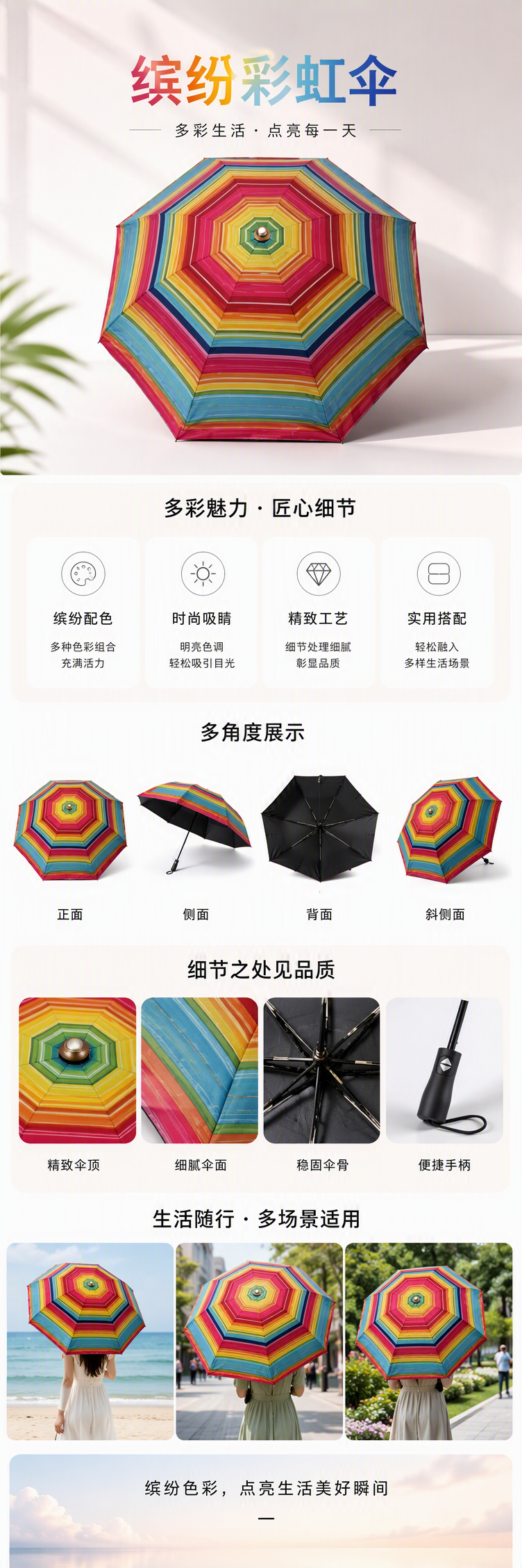 多功能遮阳伞防雨挡风便携户外太阳伞晴雨两用轻便防晒遮阳用品详情1