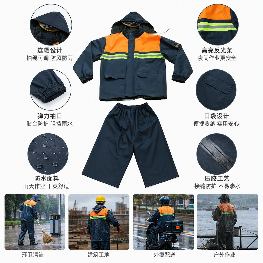 雨衣/儿童雨衣/一次性雨衣/新款修身雨衣/分体式雨衣细节图