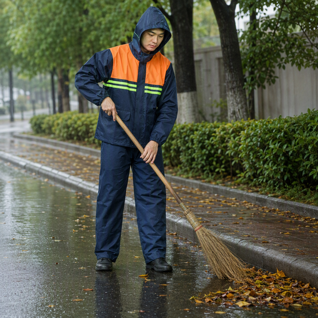 雨衣/儿童雨衣/一次性雨衣/新款修身雨衣/分体式雨衣白底实物图