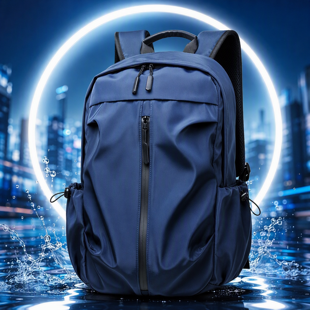 Multi-functional casual backpack, large-capacity waterproof student travel bag, dark blue trendy style, suitable for both men and women Specification image