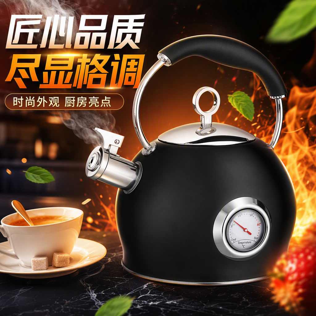 Hr7128-1haus Roland3L stainless steel sounding kettle, large-capacity boiling kettle, gas induction cooker, universal household kitchen boiling kettle Application Scenario