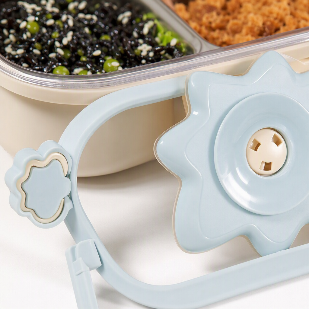 Caja de comida portátil multicolor caja de comida de plástico con tapa caja de bento estudiantil caja de almacenamiento de cubiertos multipropósito Application Scenario