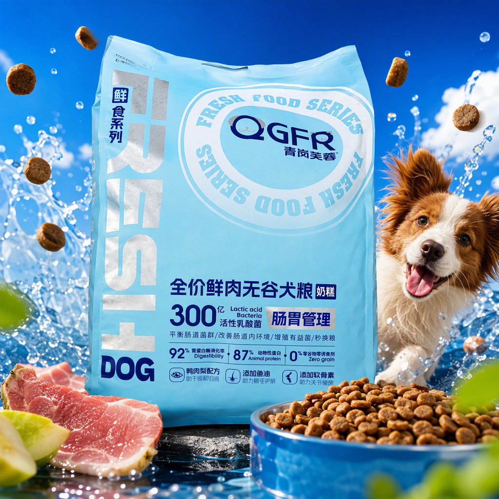 High-quality pet dog food in light blue packaging bags, healthy, nutritious, palatable and easily absorbable pet products Specification image